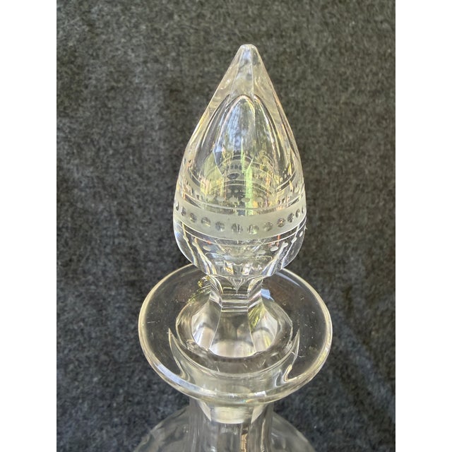 Victorian Antique Etched Cut Crystal Decanter For Sale - Image 3 of 18