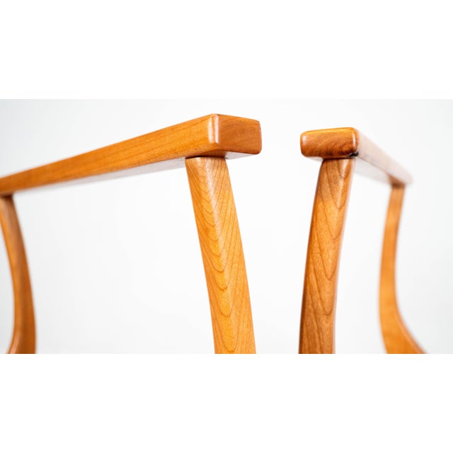 American Studio Cherry Wood Sculptural Library Steps Stool For Sale - Image 14 of 17