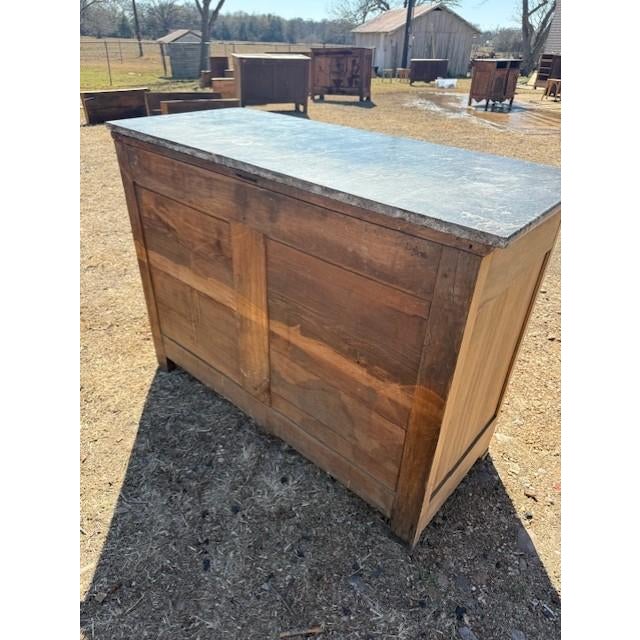 19th Century French Louis Philippe Walnut Bleached Marble Top Sideboard / Buffet. For Sale - Image 10 of 18
