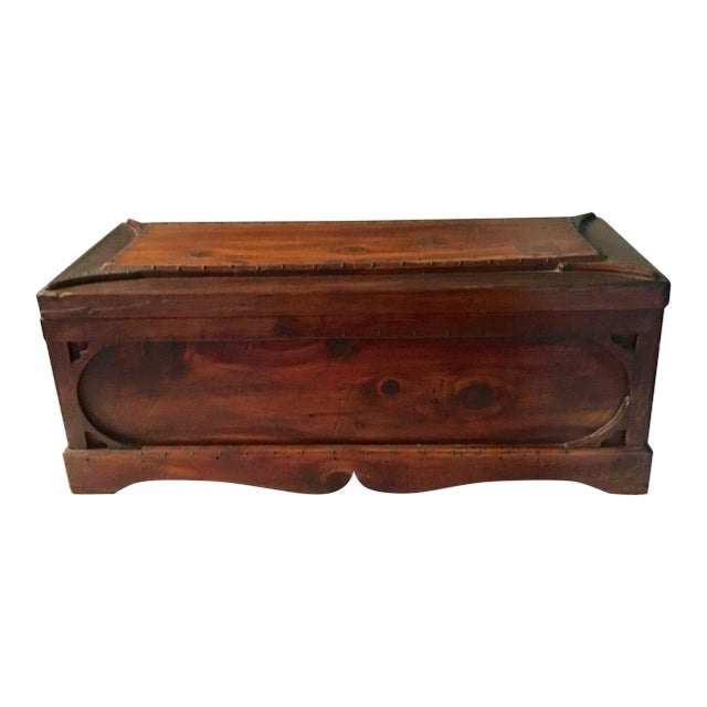 1940s Americana Mahogany Storage Box with Handles For Sale