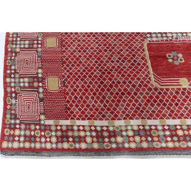 "Vermilattice" Contemporary Scandinavian Lattice Ivory Rug by Doris Leslie Blau For Sale - Image 4 of 7