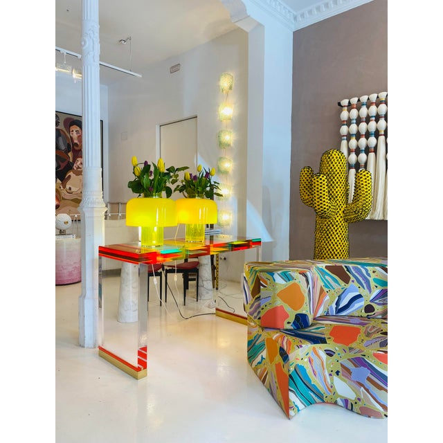 Yellow Table Lamps by Carlo Nason for Mazzega, Set of 2 For Sale - Image 8 of 11