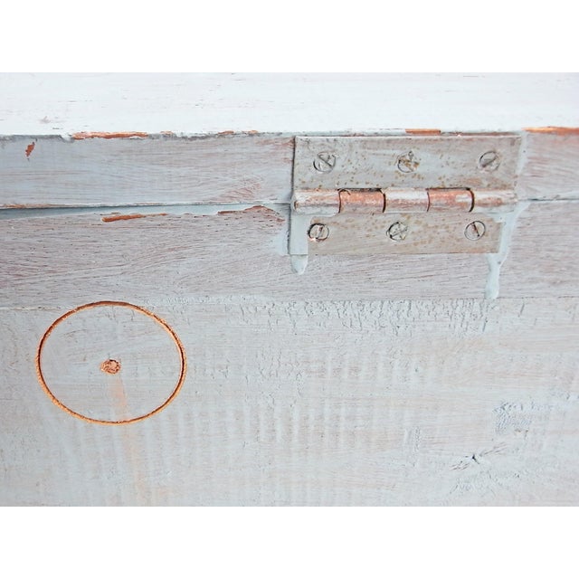 Blue Trunk in Softwood with Cord Handles For Sale - Image 14 of 18