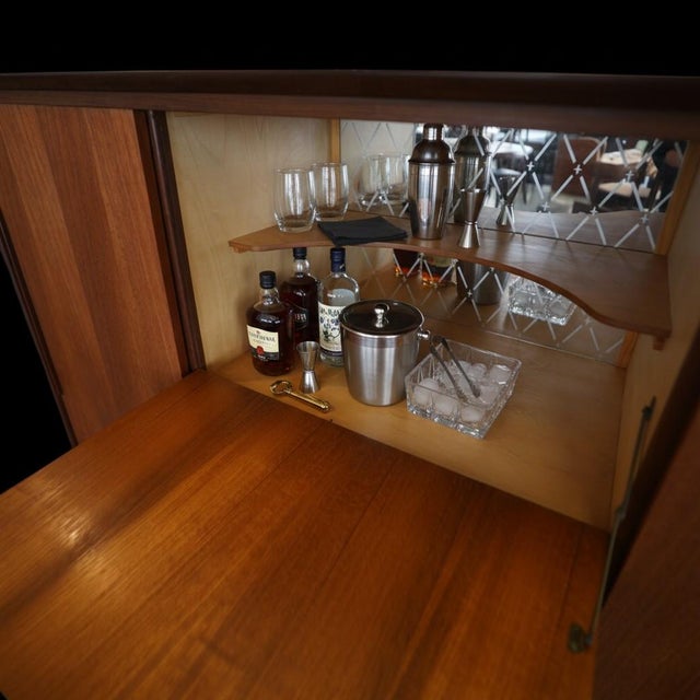 Brown Danish Teak Cabinet with Bar Cabinet and Sliding Doors, 1960s For Sale - Image 8 of 14