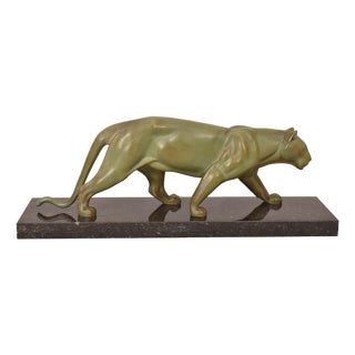 Marcel Leducq, Art Deco Panther, Antimony For Sale