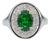 2Ct Tsavorite Garnet Ring With Natural Diamond Accents: Solid 14k Gold, 9x6.5mm, Size 6.75 For Sale