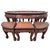 Mid-20th Century Chinese Massive Oval Carved Coffee Table With 6 Nesting Stools For Sale - Image 11 of 12