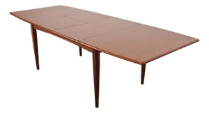 Falster Danish Modern Teak Boat-Shaped Extension Dining Table, Newly Refinished
