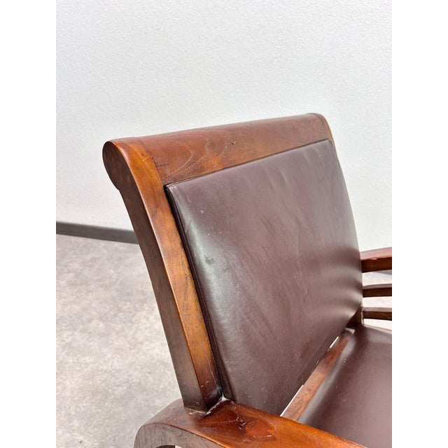 Brown French Art Deco Lounge Chair, 1940s For Sale - Image 8 of 12