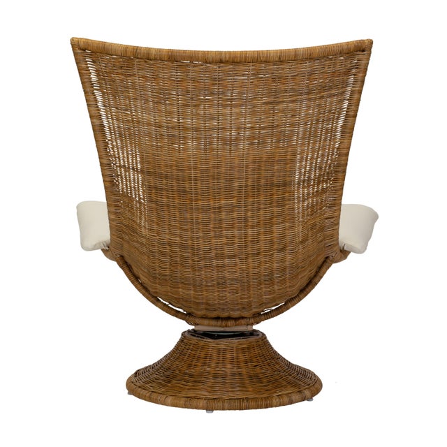 Healdsburg Swivel Chair in Natural Wicker Rattan For Sale In Cincinnati - Image 6 of 9