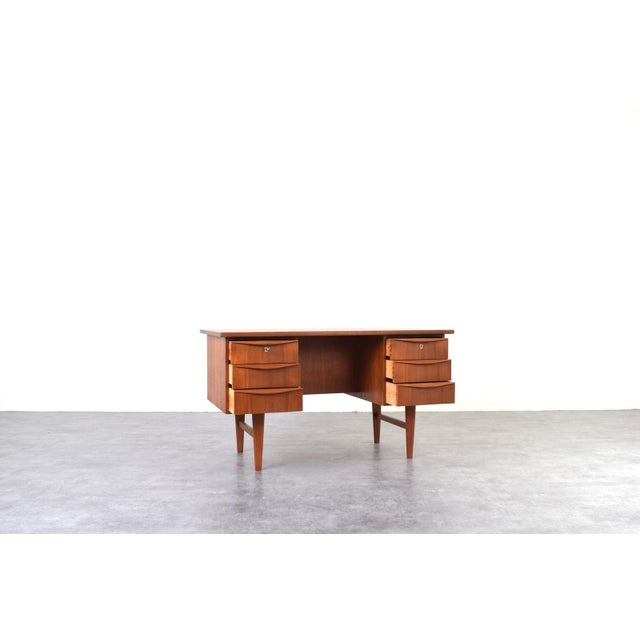 Mid-Century Modern Danish Teak Executive Desk, 1960s For Sale - Image 4 of 18