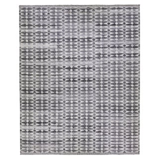 "Sheaf" Modern Flatweave Geometric Light Gray Oversized Rug by Doris Leslie Blau For Sale
