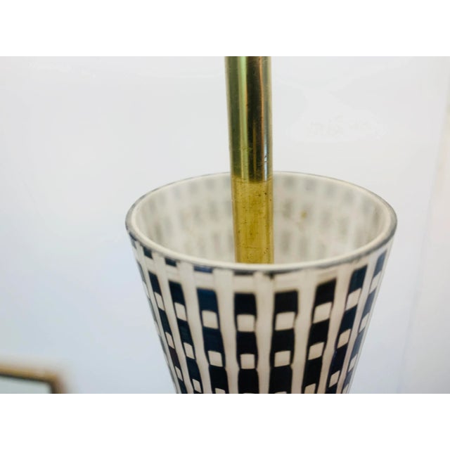 Metal Mid-Century Modern Diabolo Black Glass Pendant Lamp by Aloys Gangkofner for Peill & Putzler, 1950s For Sale - Image 7 of 10