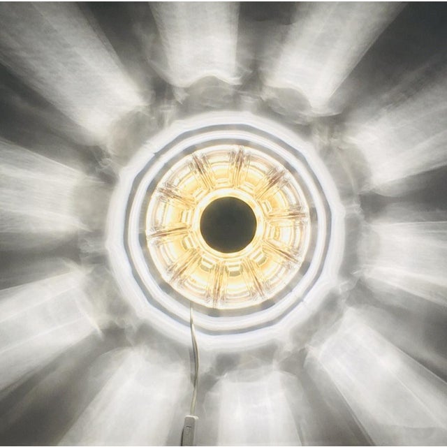 Mid-Century Glass & Brass Ceiling Light from Limburg, Germany, 1960s For Sale - Image 8 of 13