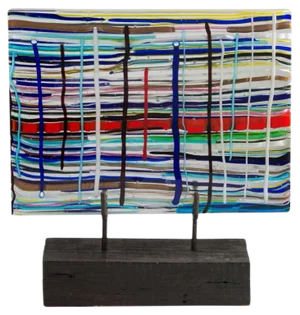 Piastra Glass Sculpture by Leonardo Cimolin
