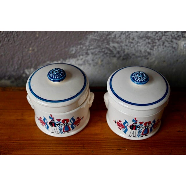 1940s Covered Pots Service from Sarreguemines, 1940s, Set of 2 For Sale - Image 5 of 8