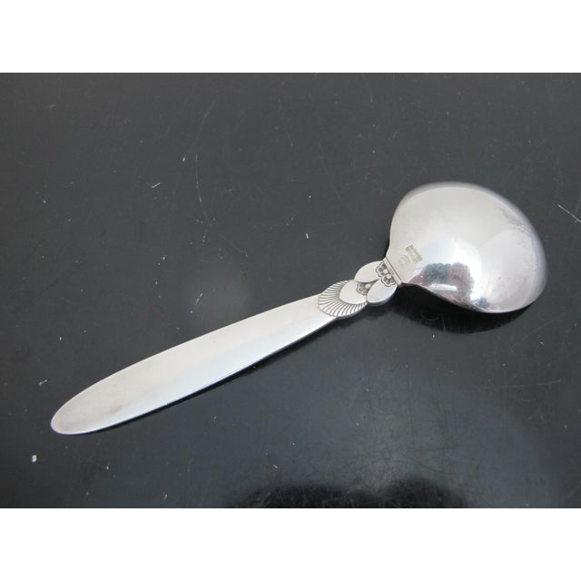 Georg Jensen Georg Jensen Denmark Sterling Silver Cactus 6 1/4" Bouillon Soup Cream Spoon For Sale - Image 4 of 4
