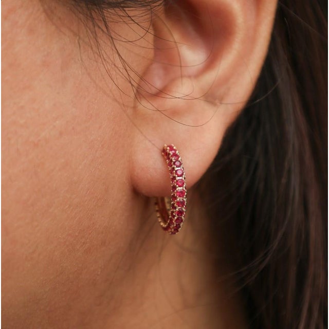 3.09 Ct Natural ruby earring in 14k gold For Sale - Image 17 of 18