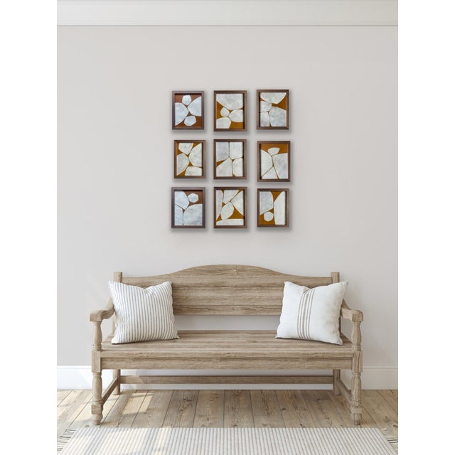 Original minimalist abstract painting on French hand crafted cotton paper. Framed in a solid wood locally crafted frame....