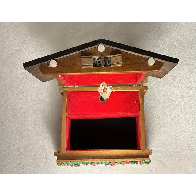 Vintage Japan Swiss Chalet Music Jewelry Box With Rotating Ballerina, 1960s For Sale - Image 4 of 12