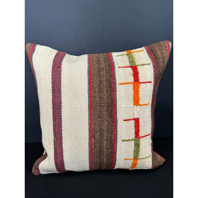 Turkish Hemp Pillow Cushion Natural Beige Brown Cushion Cover 20"x20" For Sale - Image 4 of 4