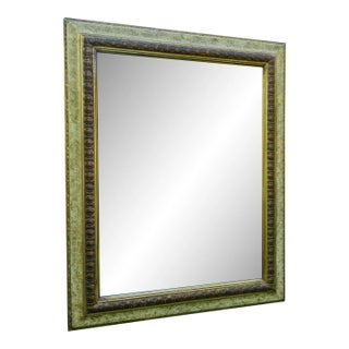 Vintage 1970s French Country Victorian-Style Solid Wood Beveled Wall Mirror For Sale