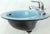 1964 Vintage Rheem Regency Blue Drop-in Porcelain & Cast Iron Sink With Hudee Ring For Sale - Image 9 of 17