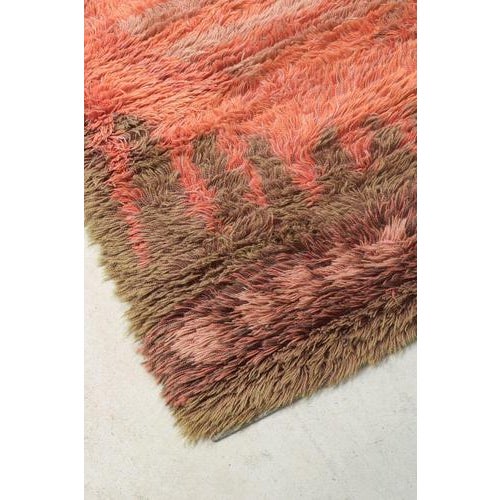 Scandinavian Wool Rya Rug with a Sun-Inspired Motif, 1970s For Sale - Image 3 of 6
