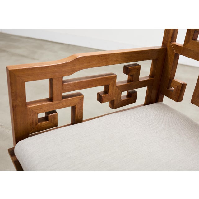 Pair of Chinese Ming Style Scholar's Armchairs With Marble Inset For Sale - Image 11 of 18