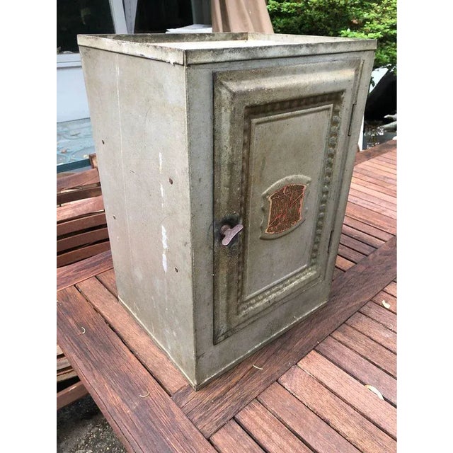 Gray 1930s Country Tin Bread & Cake Cabinet For Sale - Image 8 of 12