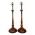 Vintage Theodore Alexander Turned Wood Candlestick Table Lamps - A Pair For Sale