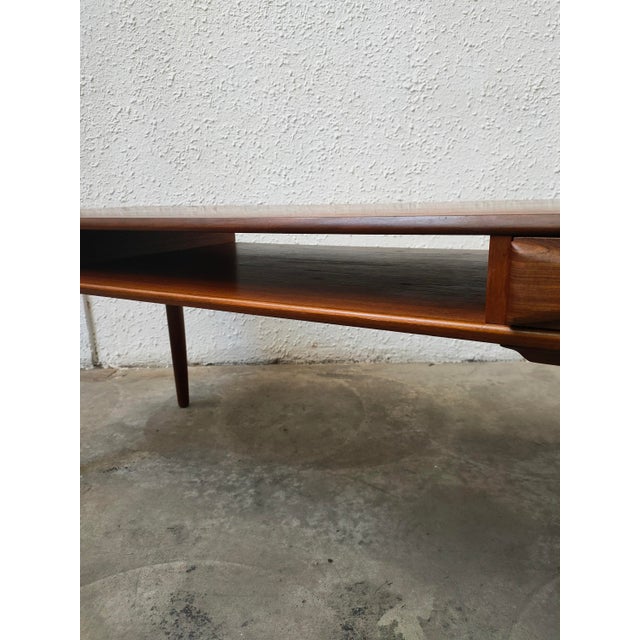 Arne Vodder Mid-Century Teak Table by Arne Vodder for Dyrlund, 1970 For Sale - Image 4 of 8