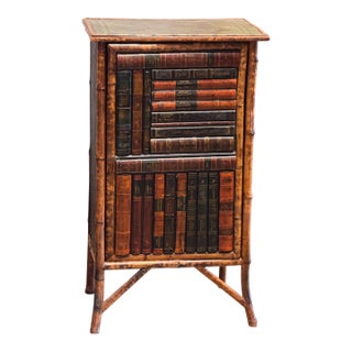 1920s Bamboo Cabinet With Book-Front Door For Sale
