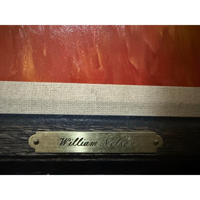 Native American 1979 William Nelson Western Native American Camp Scene Painting on Masonite – Framed For Sale - Image 3 of 12