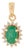 Vintage Inspired Emerald & Diamond Halo Sunburst Pendant in 14k Yellow Gold For Sale