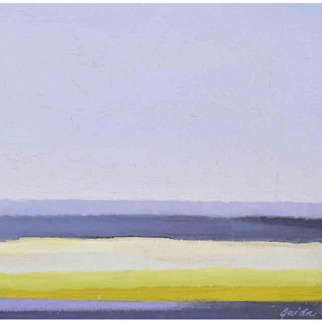 Oil on canvas realized by Gino Guida in 1980s. Hand signed lower right.Hand signed and titled on rear. Very good...