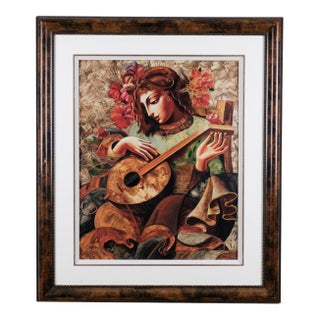 1990s Oleg Zhivetin Untitled Work Artist Hand Signed and Numbered Limited Edition Printers Proof 5/10 Framed, Matted & Fileted Serigraph For Sale