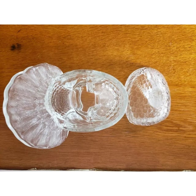Transparent Vintage Le Smith Clear Glass Turkey "Tom Turkey" Shaped Lidded Candy Dish For Sale - Image 8 of 9