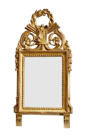 Small Antique Louis XVI Style Giltwood Mirror