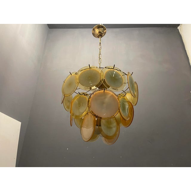 Murano Glass Disc Chandelier, 1970s For Sale - Image 6 of 11