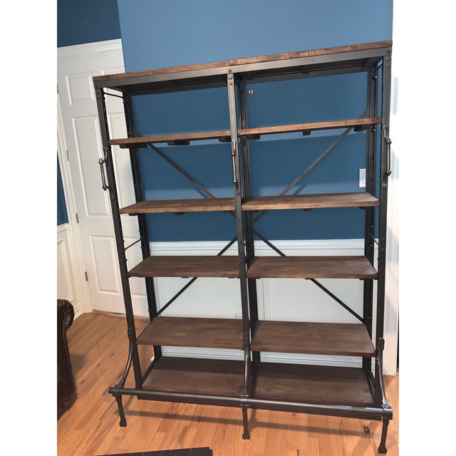French Restoration Hardware Library Double Shelving Etagere Chairish
