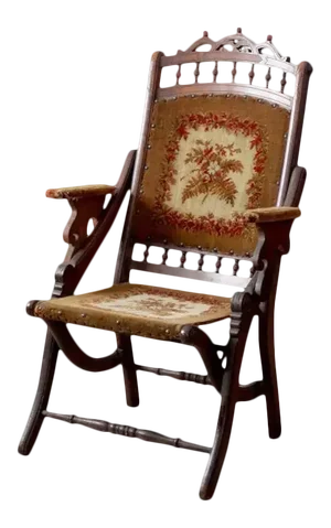 Victorian Tapestry Folding Lawn Chair