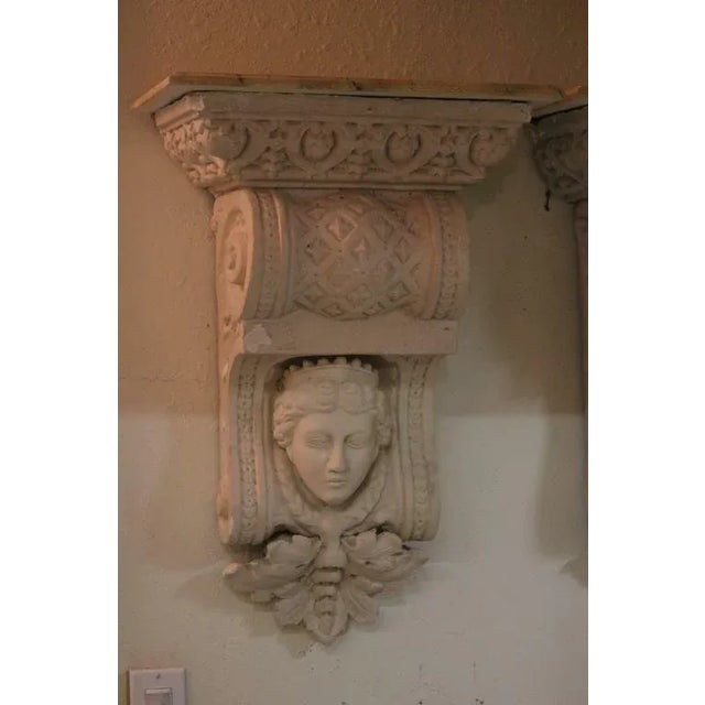Modern Antique Large Architectural Corbel Wall Brackets- a Pair For Sale - Image 3 of 5