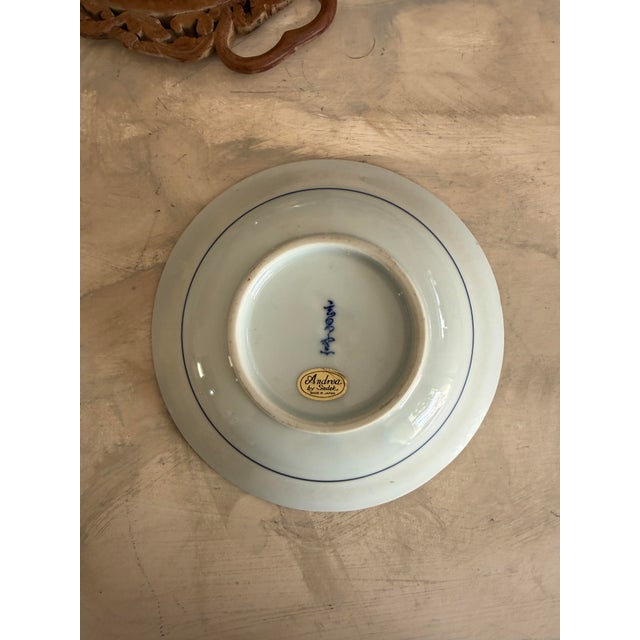 Andrea by Sadek Blue and White Chinoiserie Bowl 7.5 Inch Decorative Porcelain Dish For Sale - Image 11 of 11