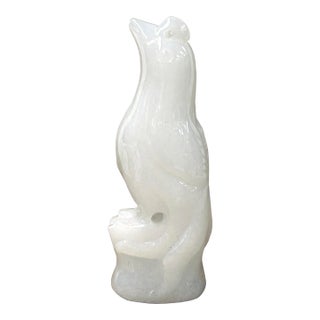 Chinese Natural White Stone Artistic Bird Seal Pendant Display Art For Sale