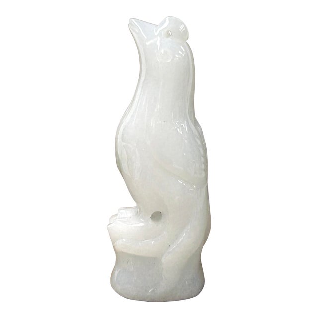 Chinese Natural White Stone Artistic Bird Seal Pendant Display Art For Sale