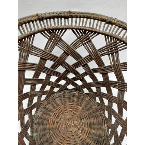 Brown Antique Large Woven Cachepot Basket For Sale - Image 8 of 10