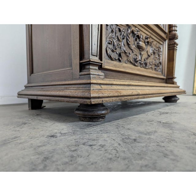 Renaissance Walnut Silverware with Beveled Glass For Sale - Image 12 of 14