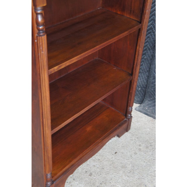 Wood Mid 20th Century Victorian Revival Petite Mahogany Three Shelf Library Bookcase For Sale - Image 7 of 10