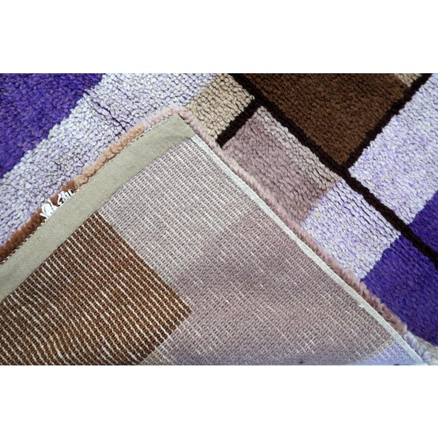 1970s 1970s, Vintage French Savonnerie Runner Modernist Design 2.9' X 8.5' For Sale - Image 5 of 13